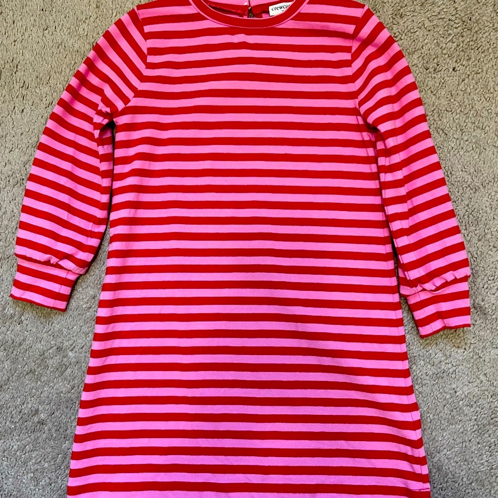 EUC the CUTEST long sleeve red and pink striped dress!